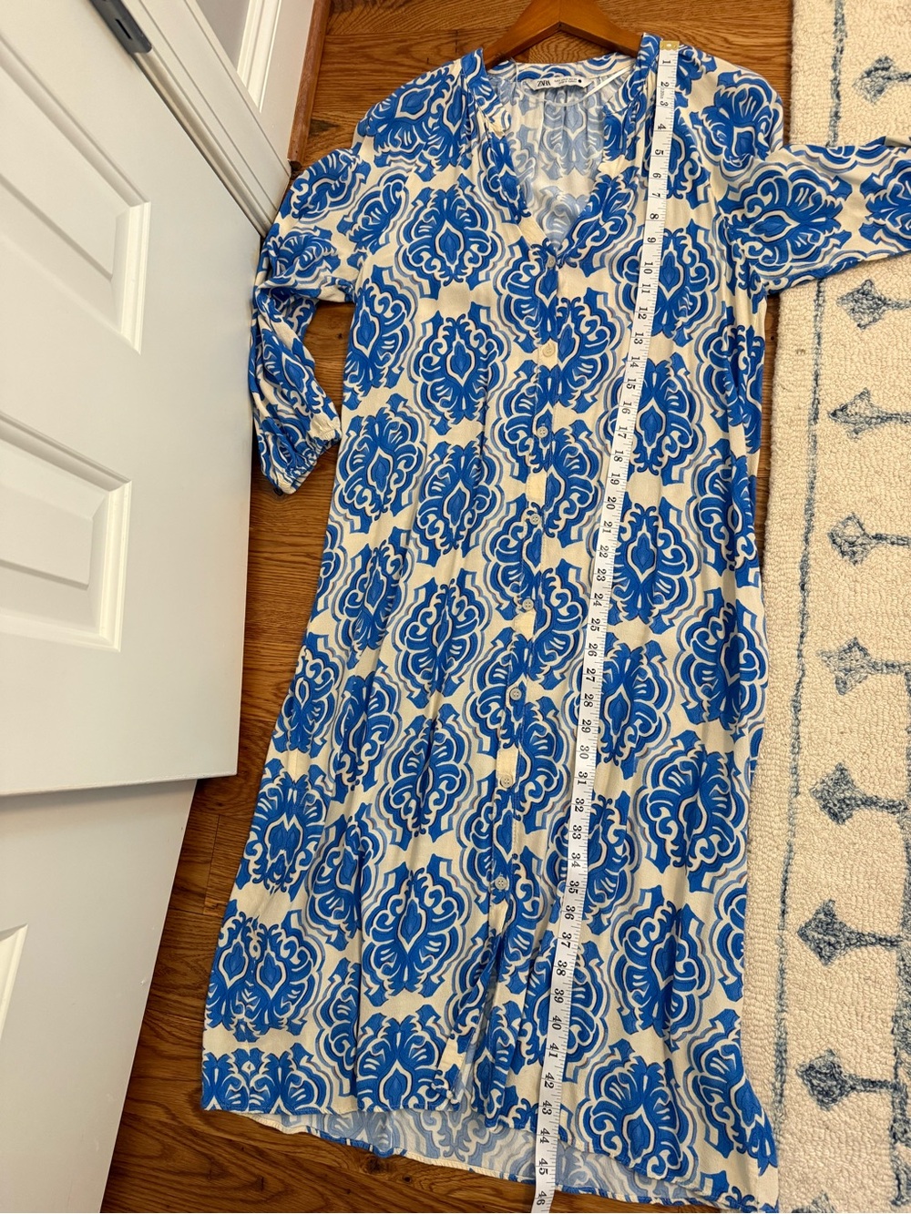 Zara Medallion Print Button Down Tunic Kaftan Midi Dress Size Small - Picture 9 of 9